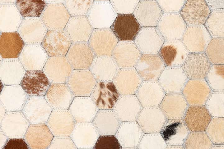 5' x 8' 1 Cowhide Leather Rug