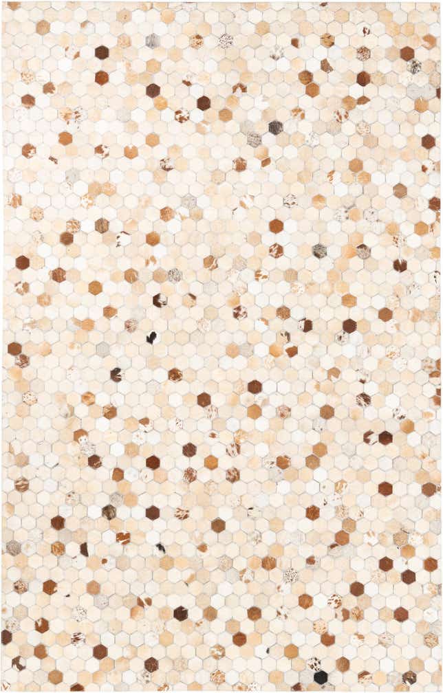 5' x 8' 1 Cowhide Leather Rug