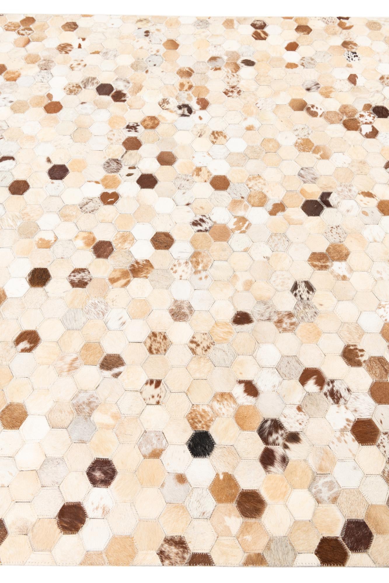 5' x 8' 1 Cowhide Leather Rug