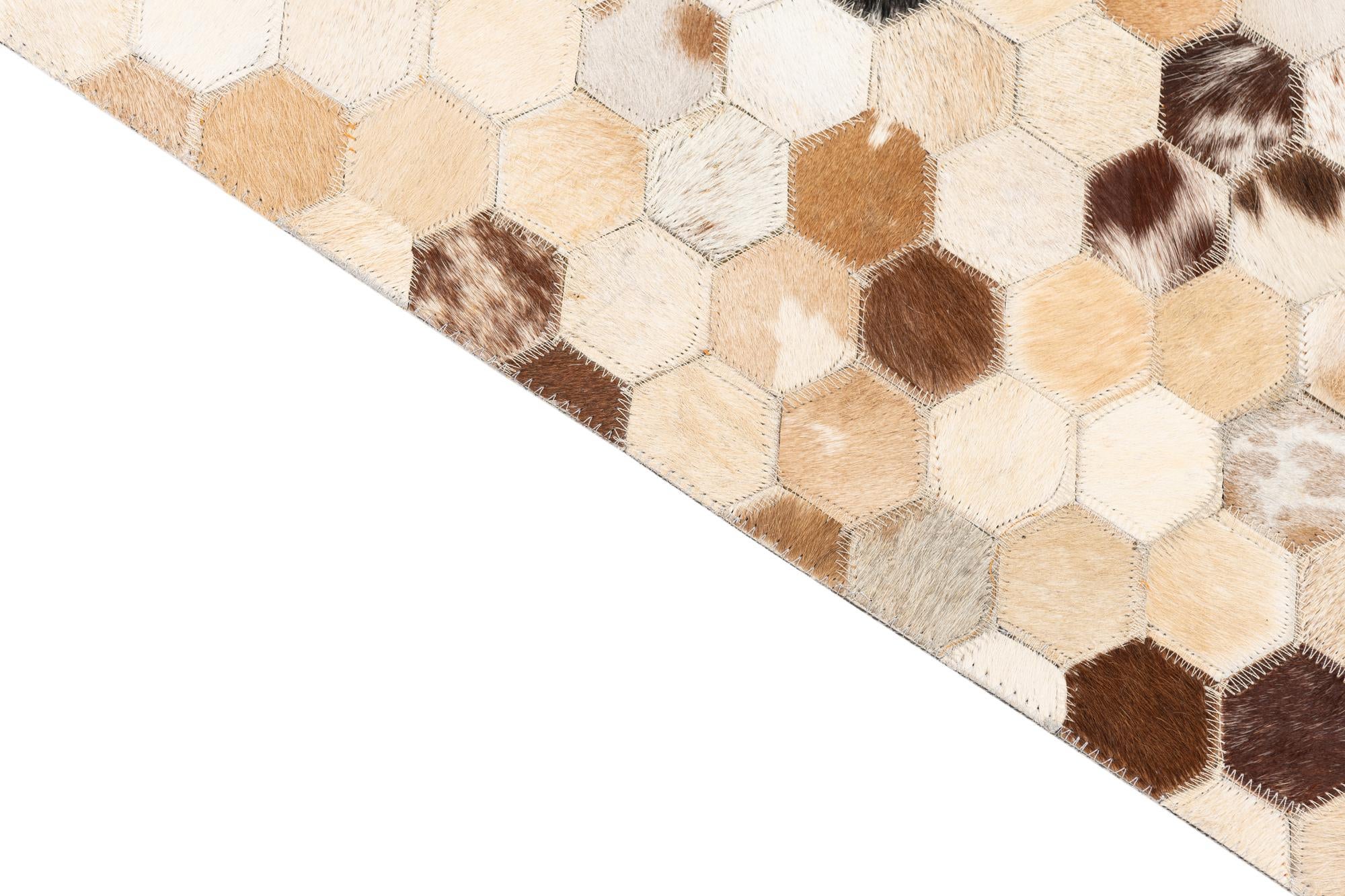 5' x 8' 1 Cowhide Leather Rug