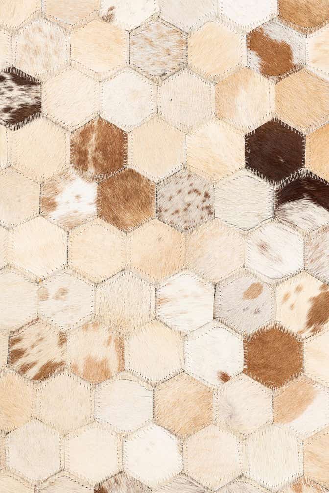 5' x 8' 1 Cowhide Leather Rug