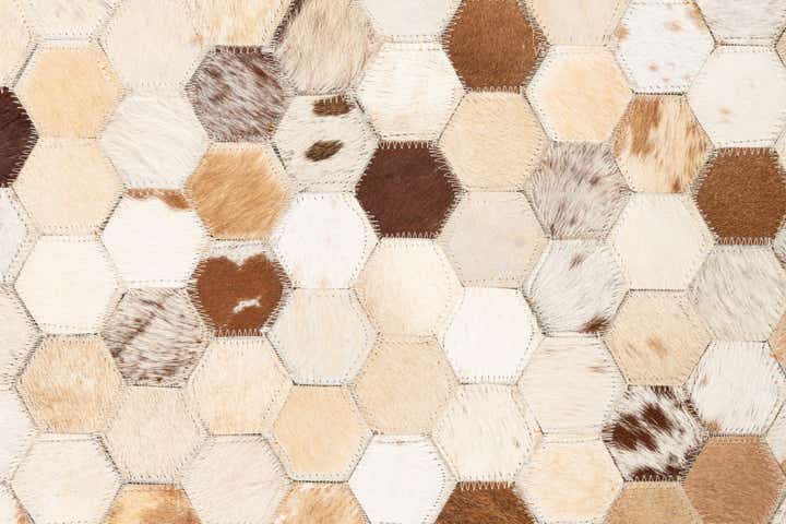 5' x 8' 1 Cowhide Leather Rug