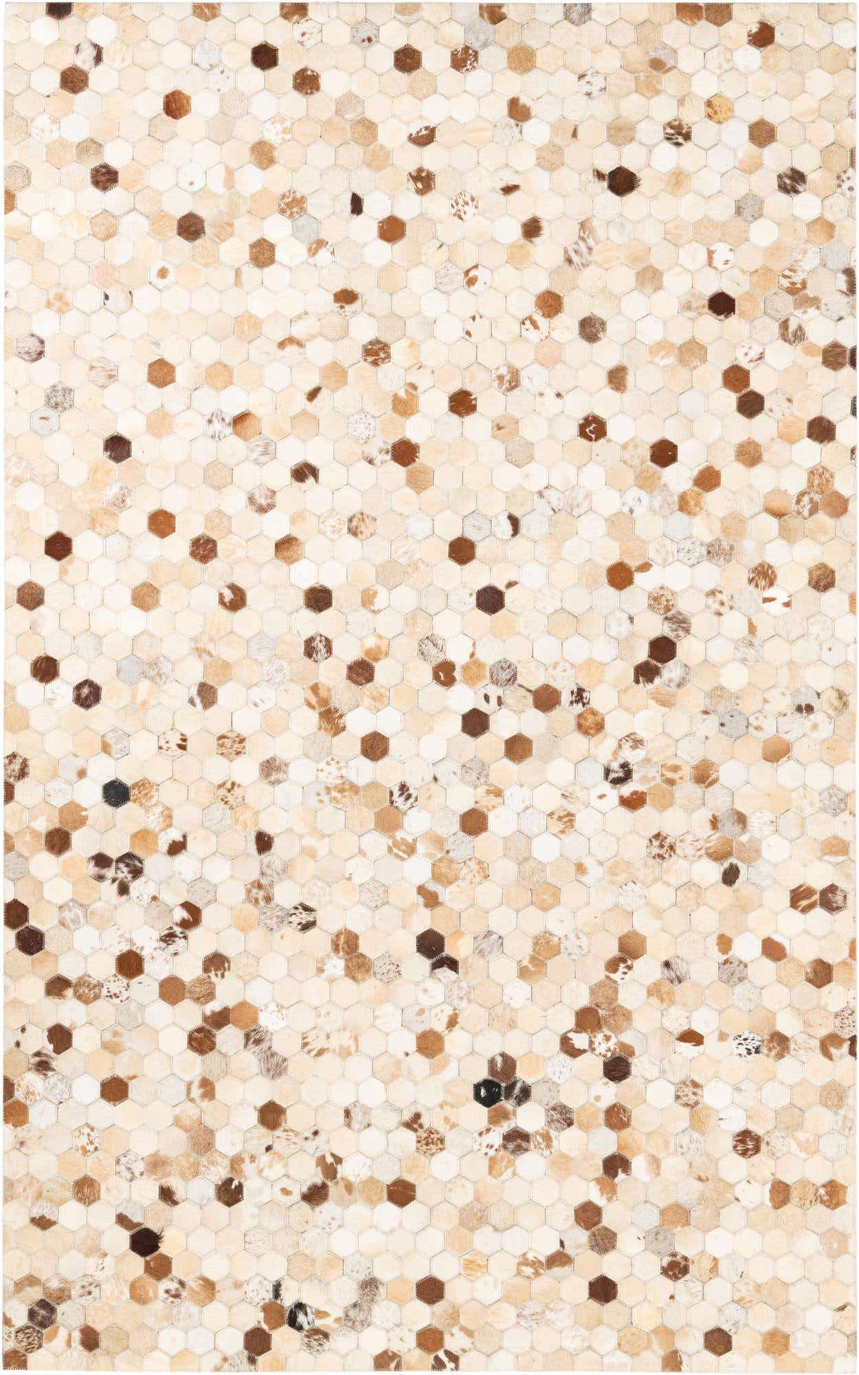 5' x 8' 1 Cowhide Leather Rug