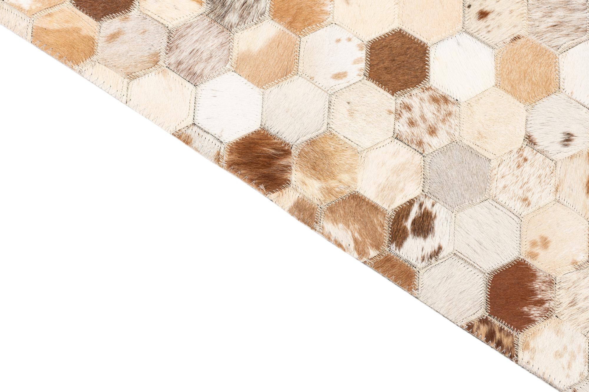 5' 2 x 8' Cowhide Leather Rug