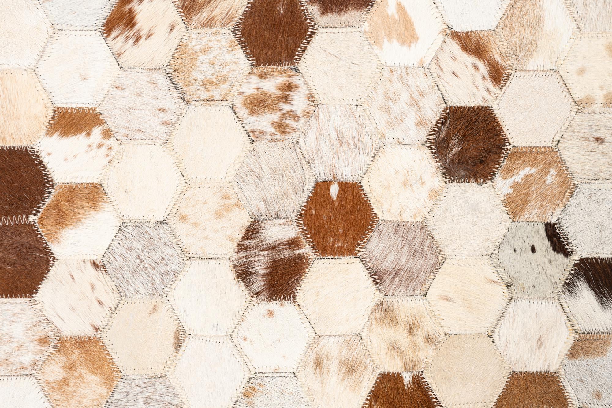 5' 2 x 8' Cowhide Leather Rug