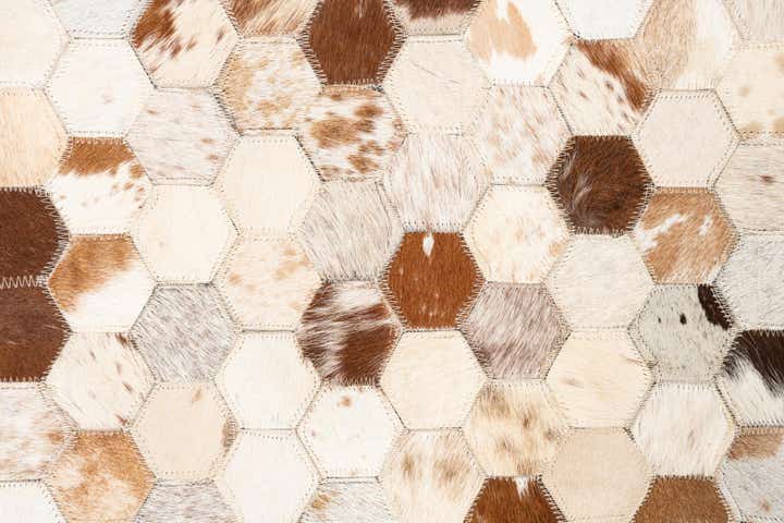 5' 2 x 8' Cowhide Leather Rug