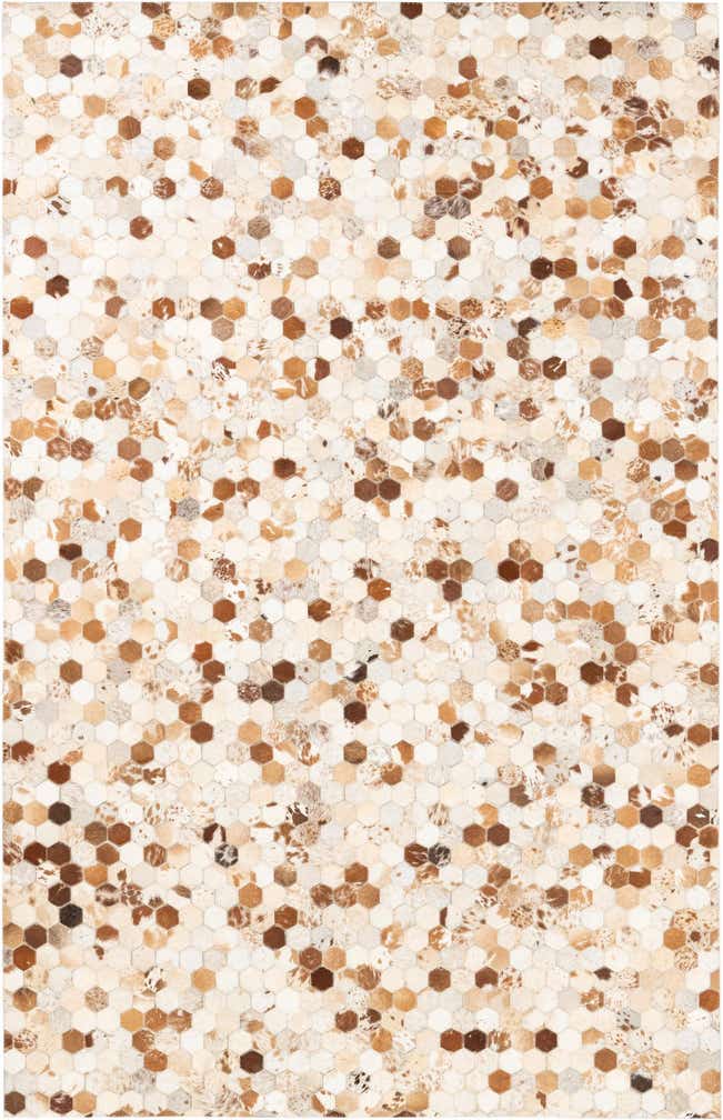 5' 2 x 8' Cowhide Leather Rug