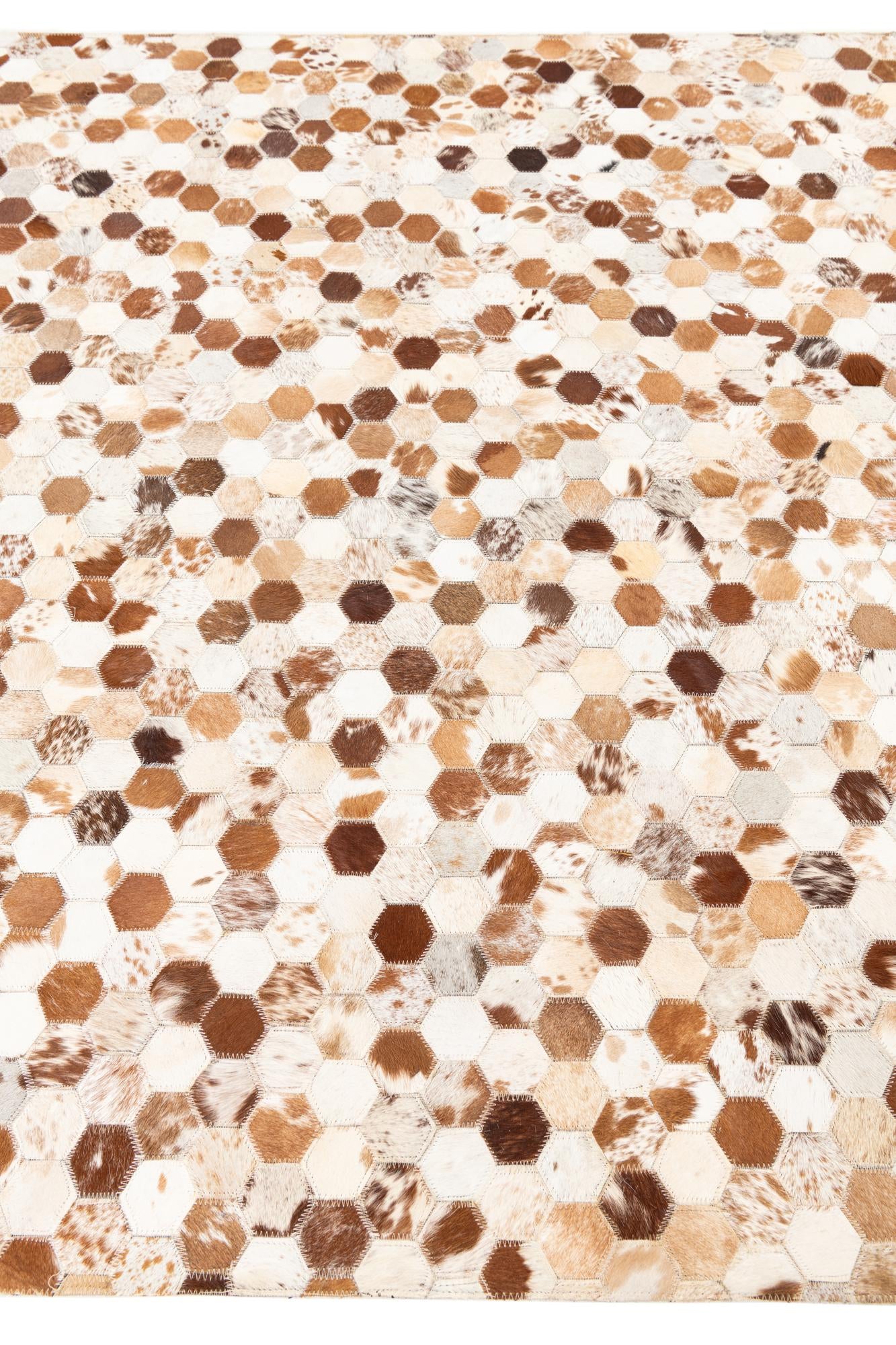 5' 1 x 8' Cowhide Leather Rug