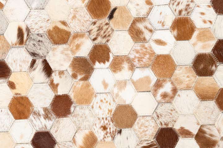 5' 1 x 8' Cowhide Leather Rug