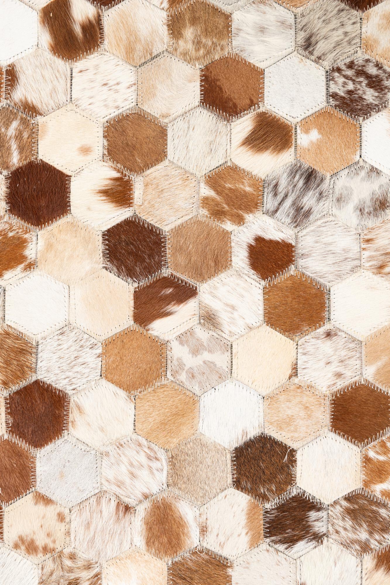 5' 1 x 8' Cowhide Leather Rug