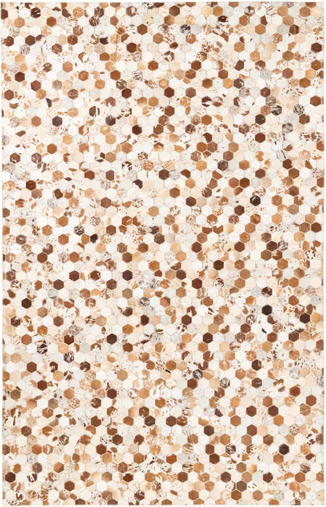 5' 1 x 8' Cowhide Leather Rug