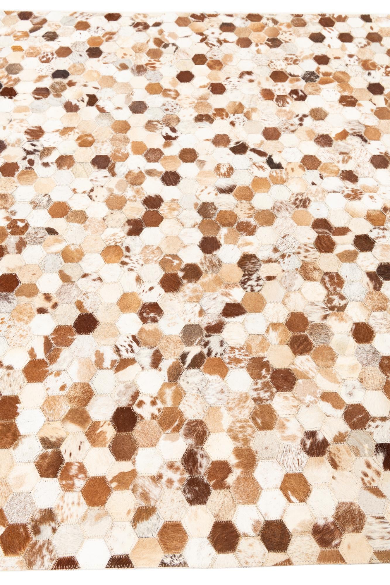 5' x 7' 10 Cowhide Leather Rug