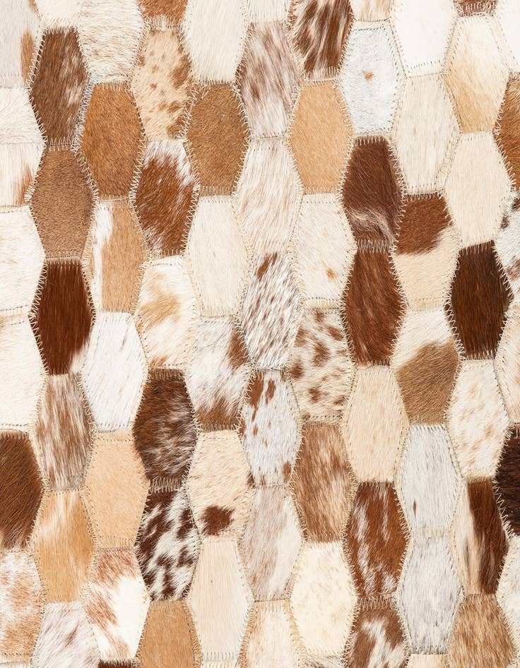 Detail image of 5' x 7' 10 Cowhide Leather Rug