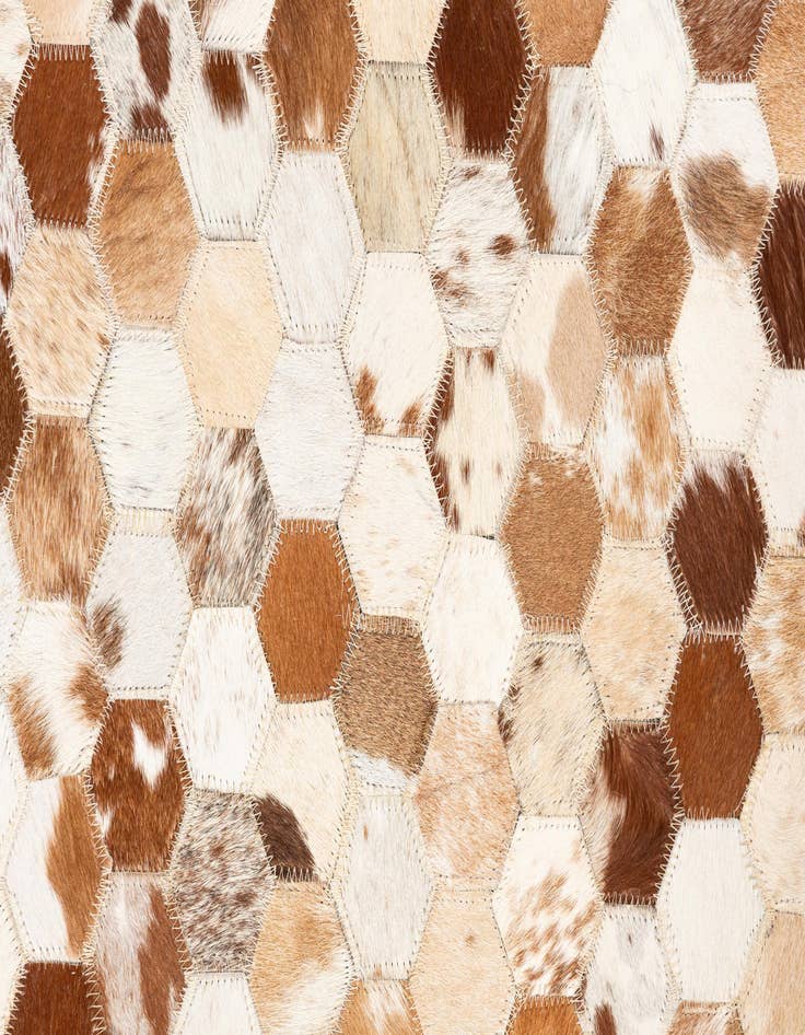 Detail image of 5' x 7' 10 Cowhide Leather Rug