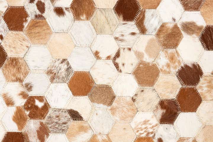 5' x 7' 10 Cowhide Leather Rug