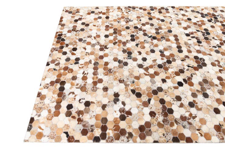 Detail image of 5' 1 x 8' Cowhide Leather Rug