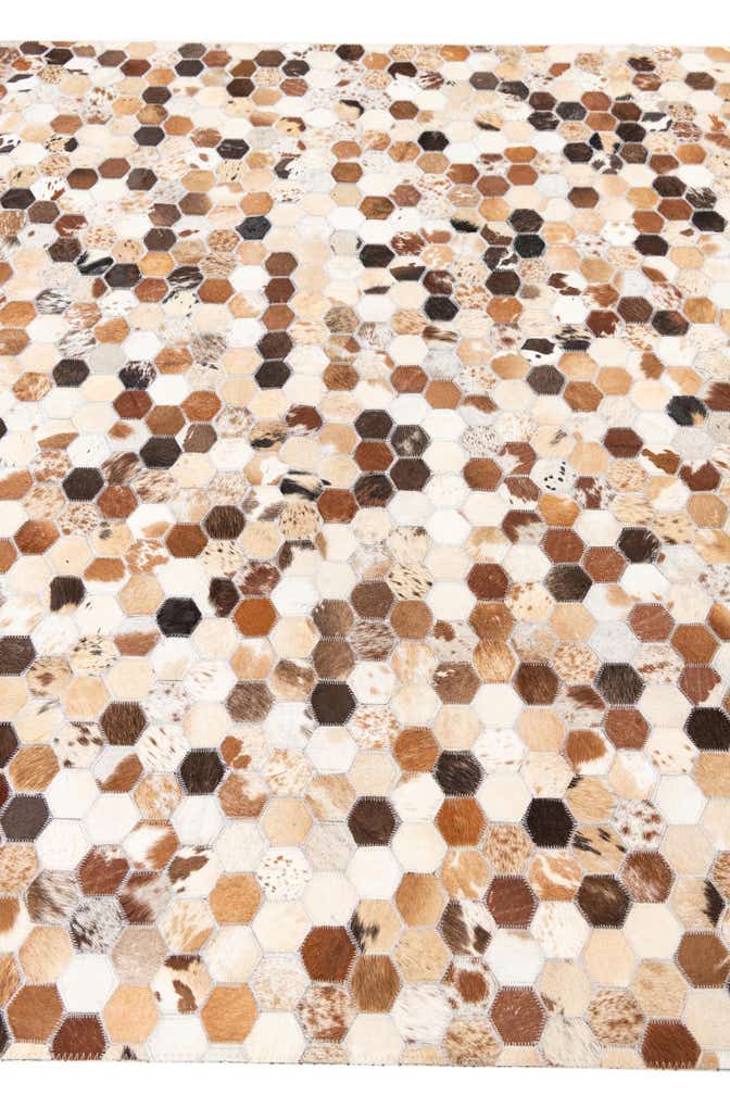 5' 1 x 8' Cowhide Leather Rug