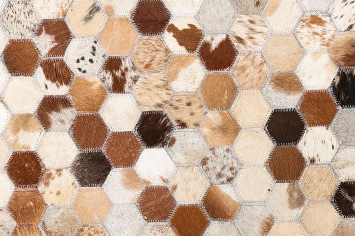 5' 1 x 8' Cowhide Leather Rug