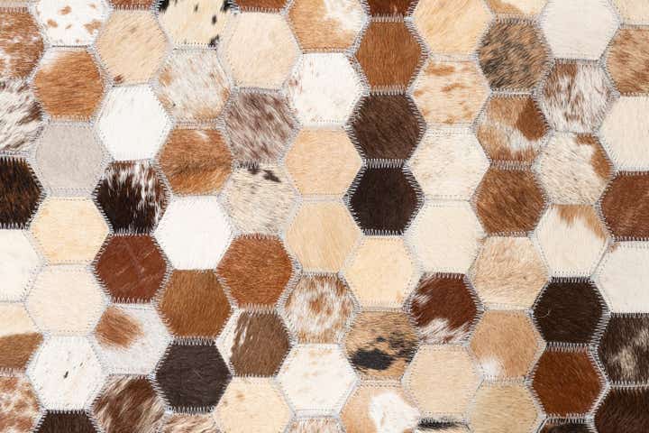 5' 1 x 8' Cowhide Leather Rug