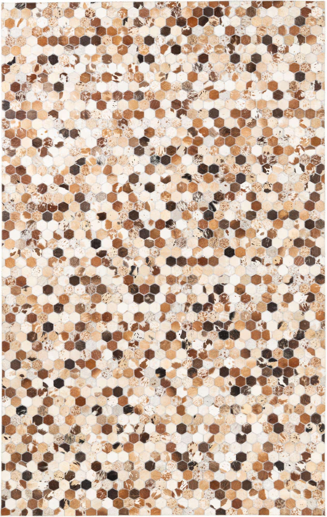 5' 1 x 8' Cowhide Leather Rug