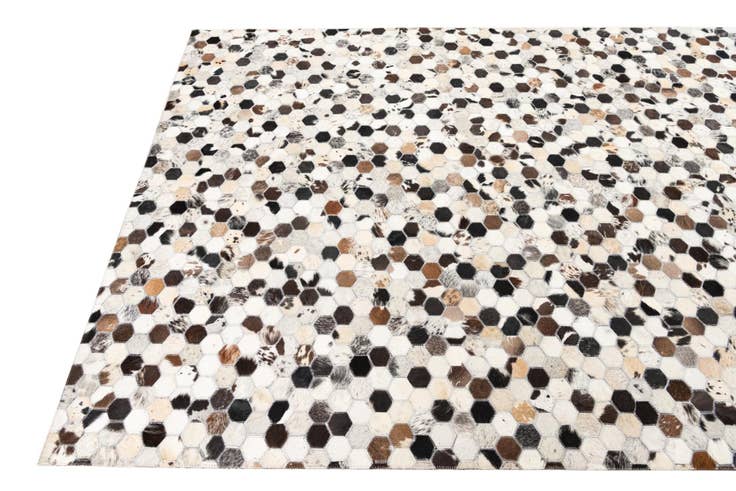 Detail image of 5' 1 x 8' Cowhide Leather Rug