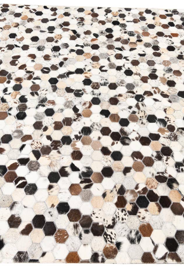 Detail image of 5' 1 x 8' Cowhide Leather Rug