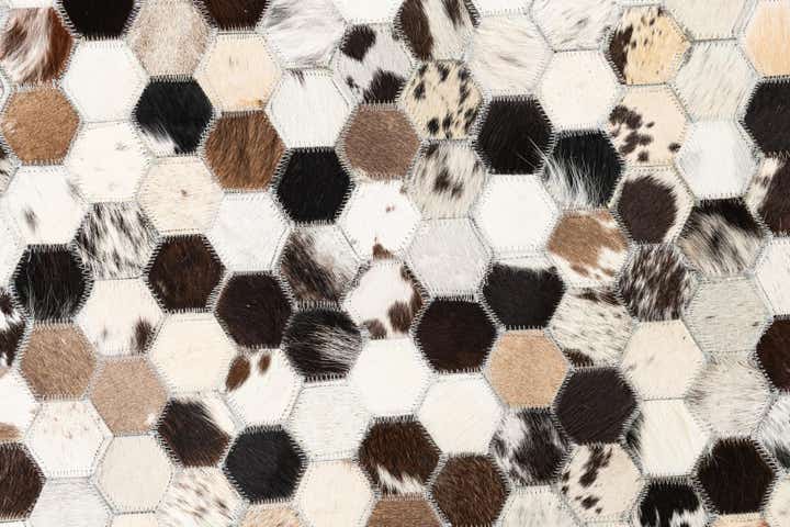 5' 1 x 8' Cowhide Leather Rug