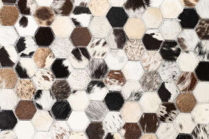 5' 1 x 8' Cowhide Leather Rug