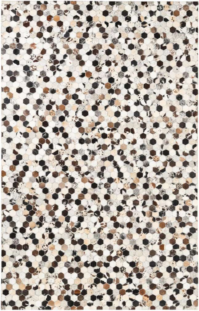 5' 1 x 8' Cowhide Leather Rug