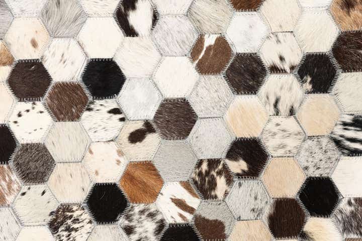 5' x 8' 1 Cowhide Leather Rug