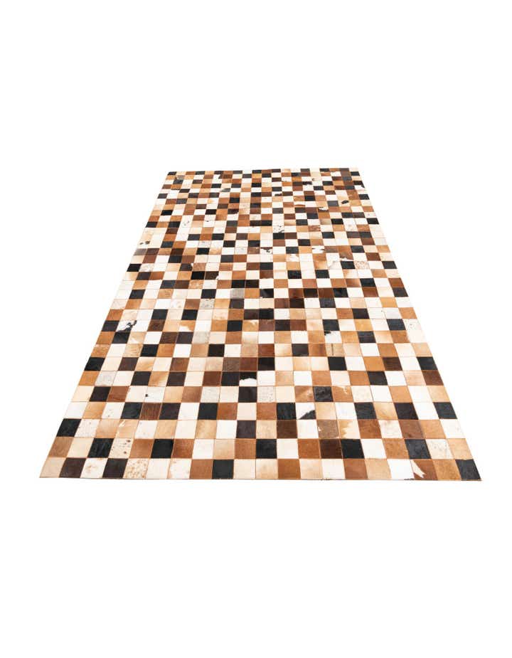 5' x 8' 1 Cowhide Leather Rug