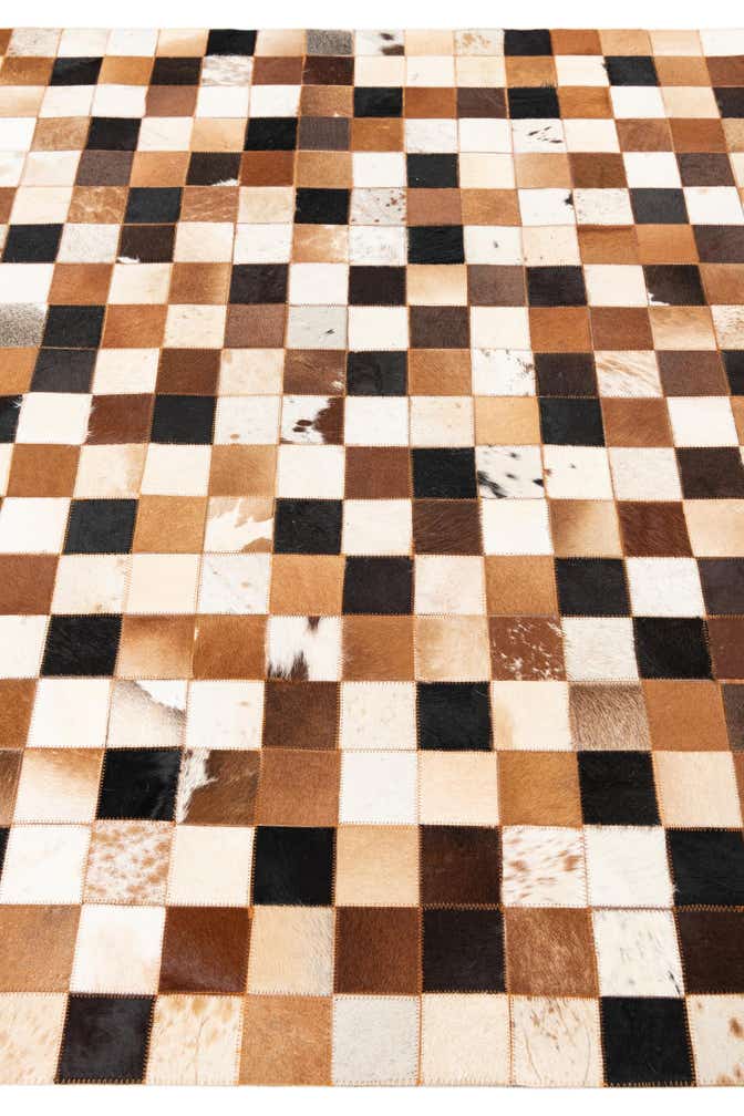 5' x 8' 1 Cowhide Leather Rug