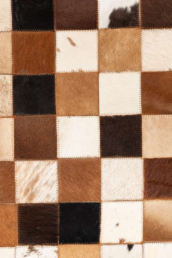 5' x 8' 1 Cowhide Leather Rug