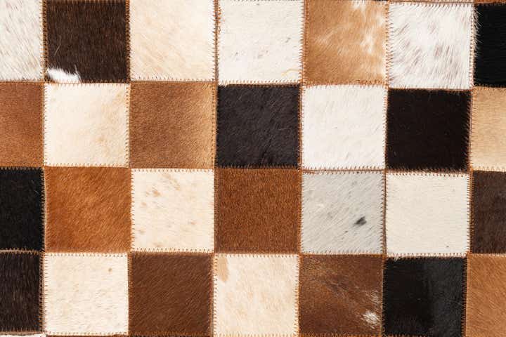 5' x 8' 1 Cowhide Leather Rug