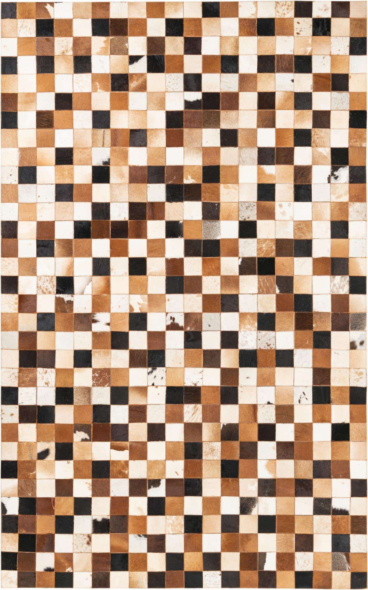 5' x 8' 1 Cowhide Leather Rug