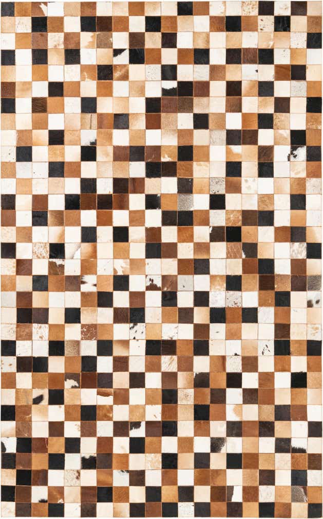 5' x 8' 1 Cowhide Leather Rug
