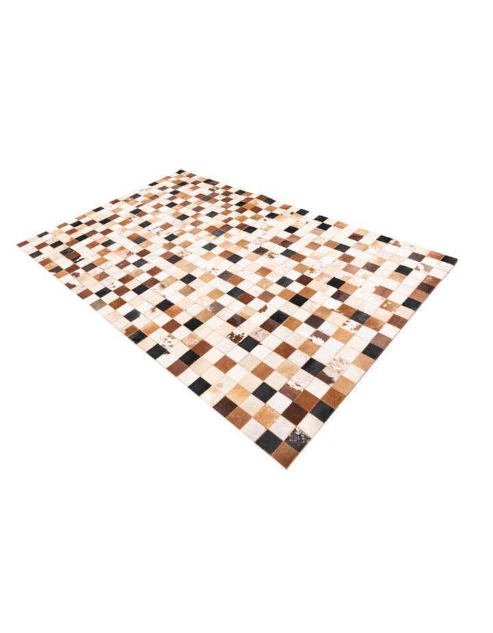 5' 1 x 8' 1 Cowhide Leather Rug