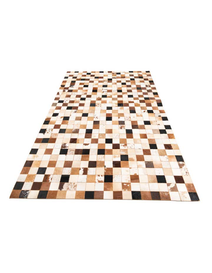 5' 1 x 8' 1 Cowhide Leather Rug