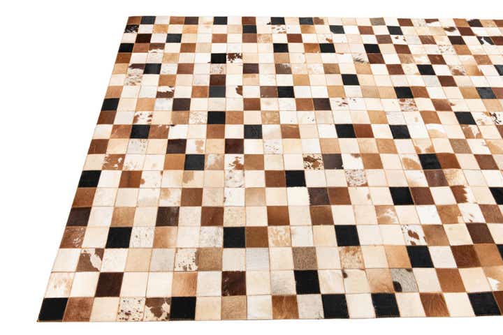 5' 1 x 8' 1 Cowhide Leather Rug