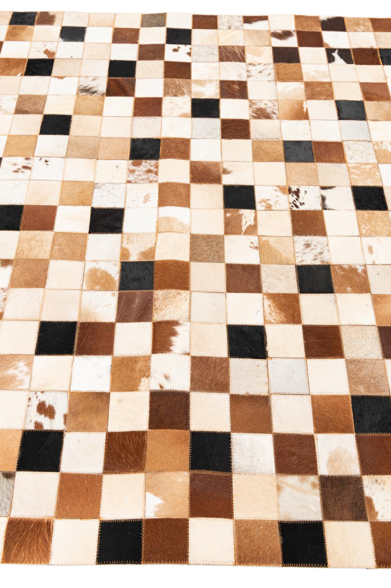 5' 1 x 8' 1 Cowhide Leather Rug
