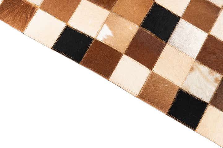 5' 1 x 8' 1 Cowhide Leather Rug