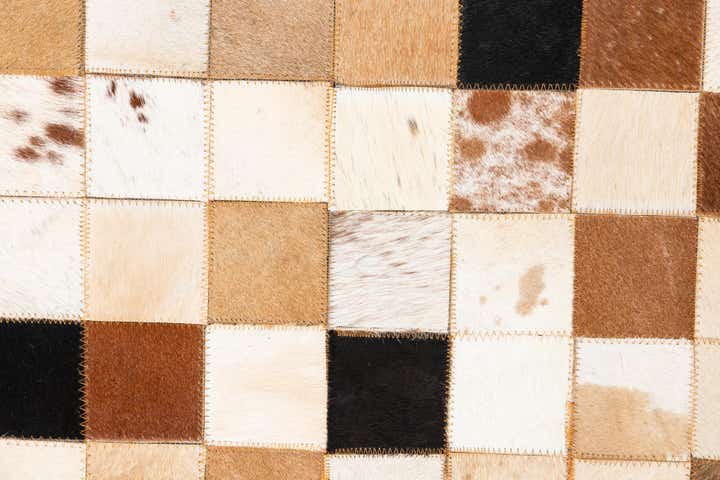 5' 1 x 8' 1 Cowhide Leather Rug