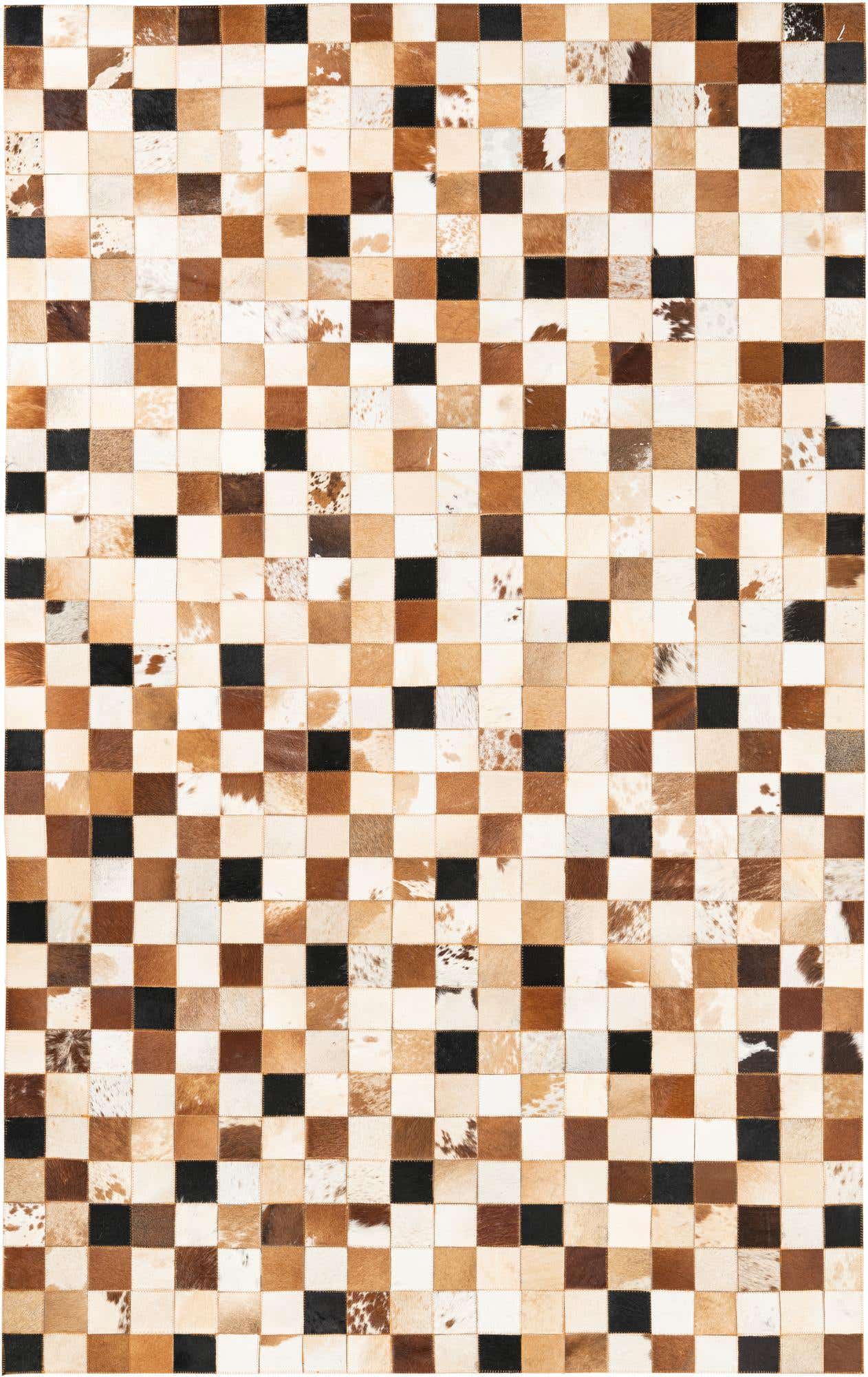 5' 1 x 8' 1 Cowhide Leather Rug