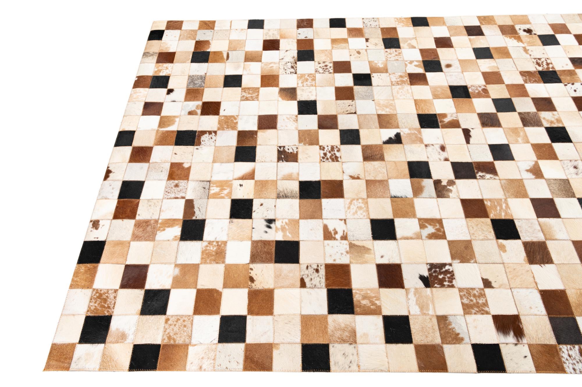 5' x 8' Cowhide Leather Rug