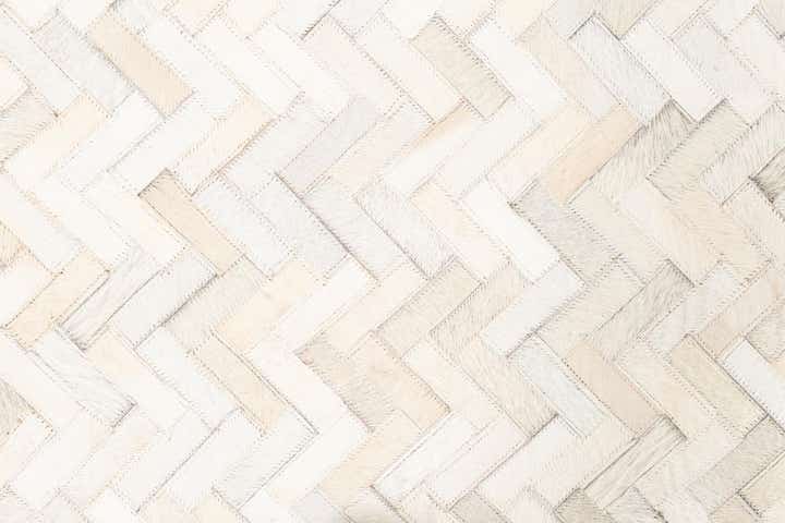 5' 3 x 7' 4 Cowhide Leather Rug