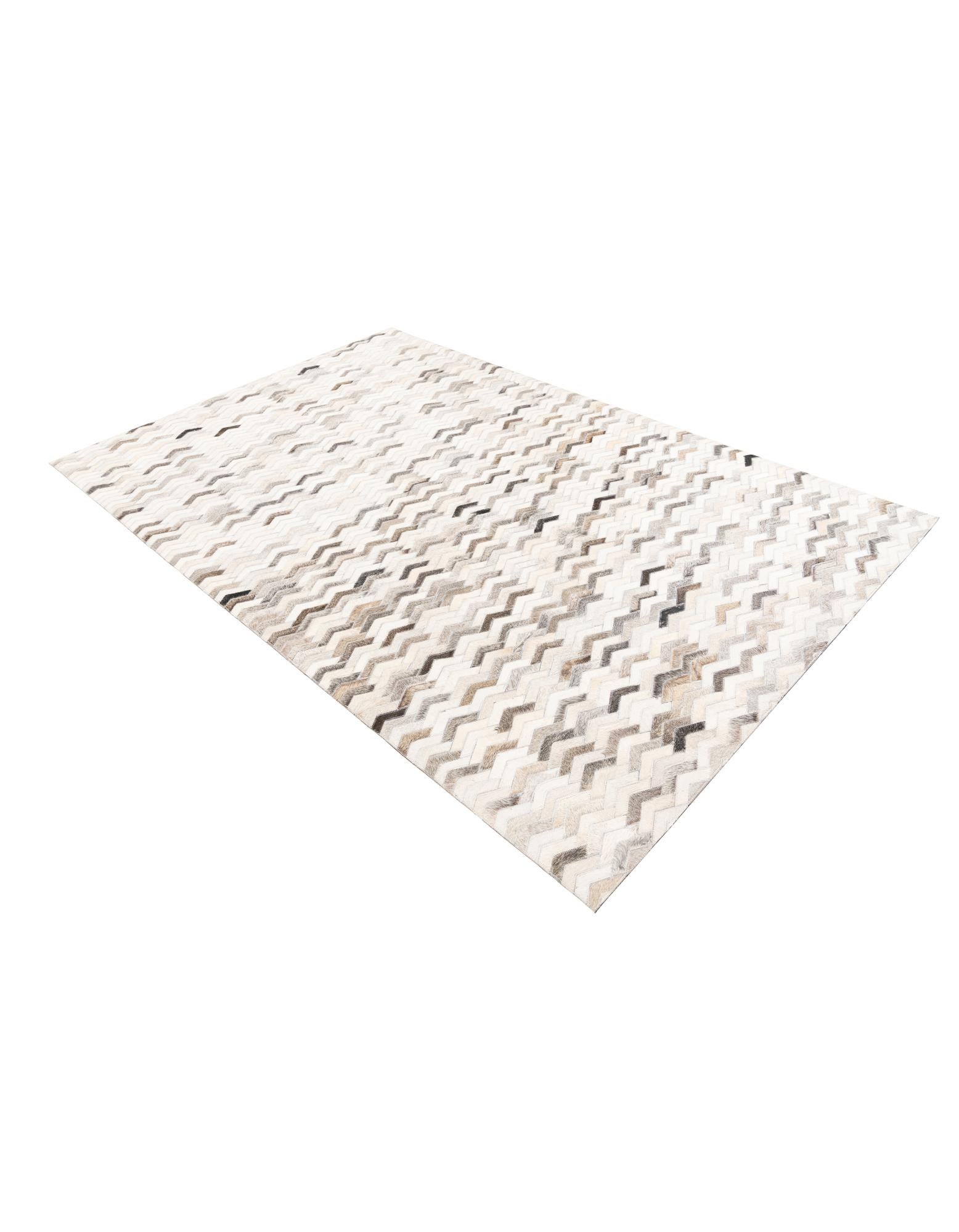 5' 2 x 8' Cowhide Leather Rug