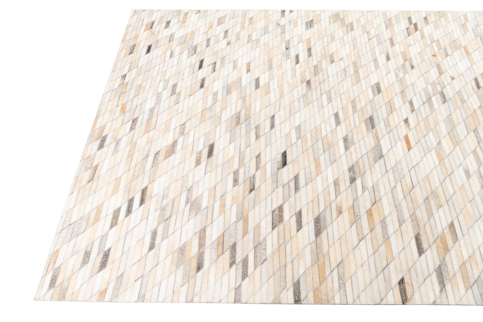 5' x 8' Cowhide Leather Rug