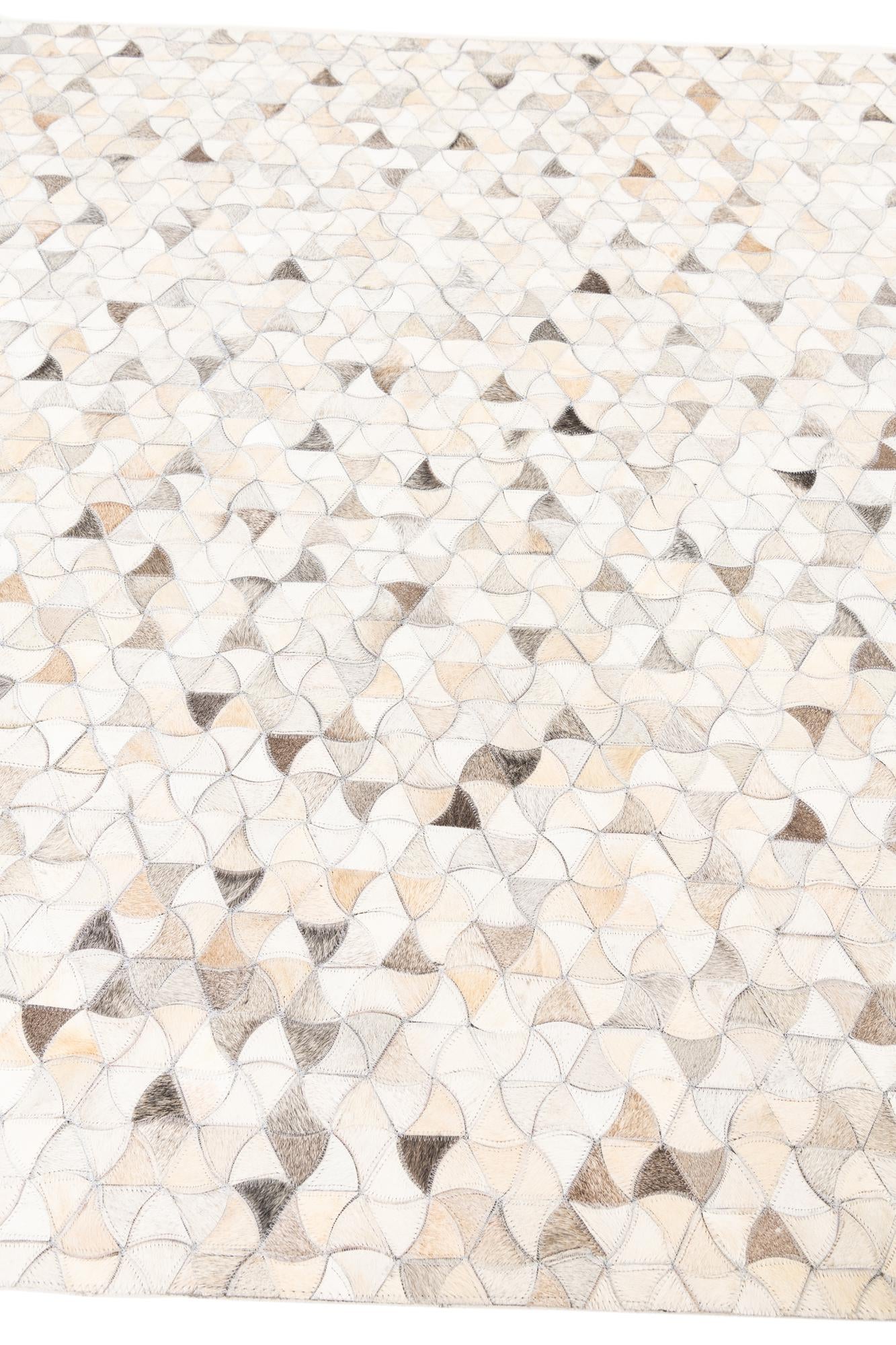 5' 3 x 8' 2 Cowhide Leather Rug