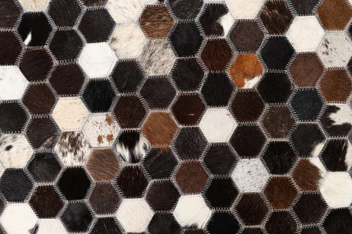 5' 1 x 7' 10 Cowhide Leather Rug