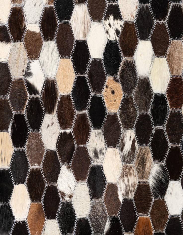 Detail image of 5' 1 x 7' 10 Cowhide Leather Rug